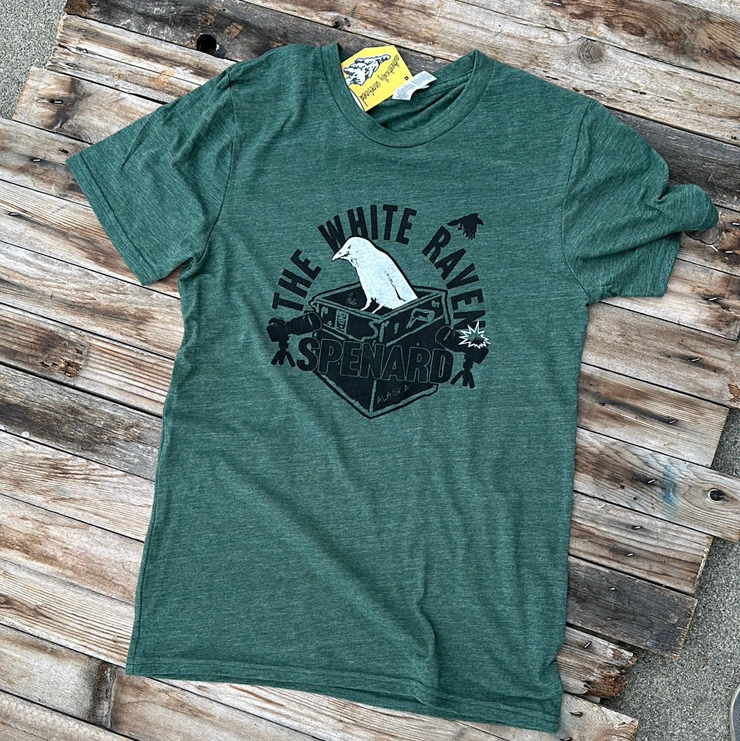 "White Raven" T-Shirt ("Dumpster" Green)