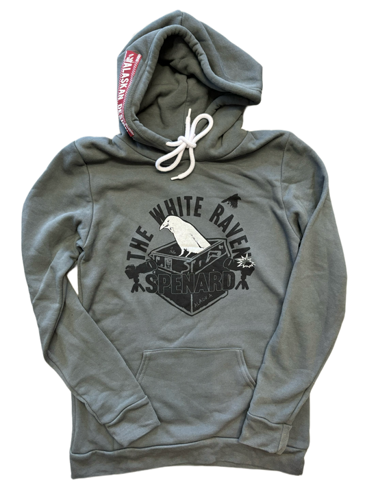 "White Raven" Hoodie (Solid "Dusty" Grey)