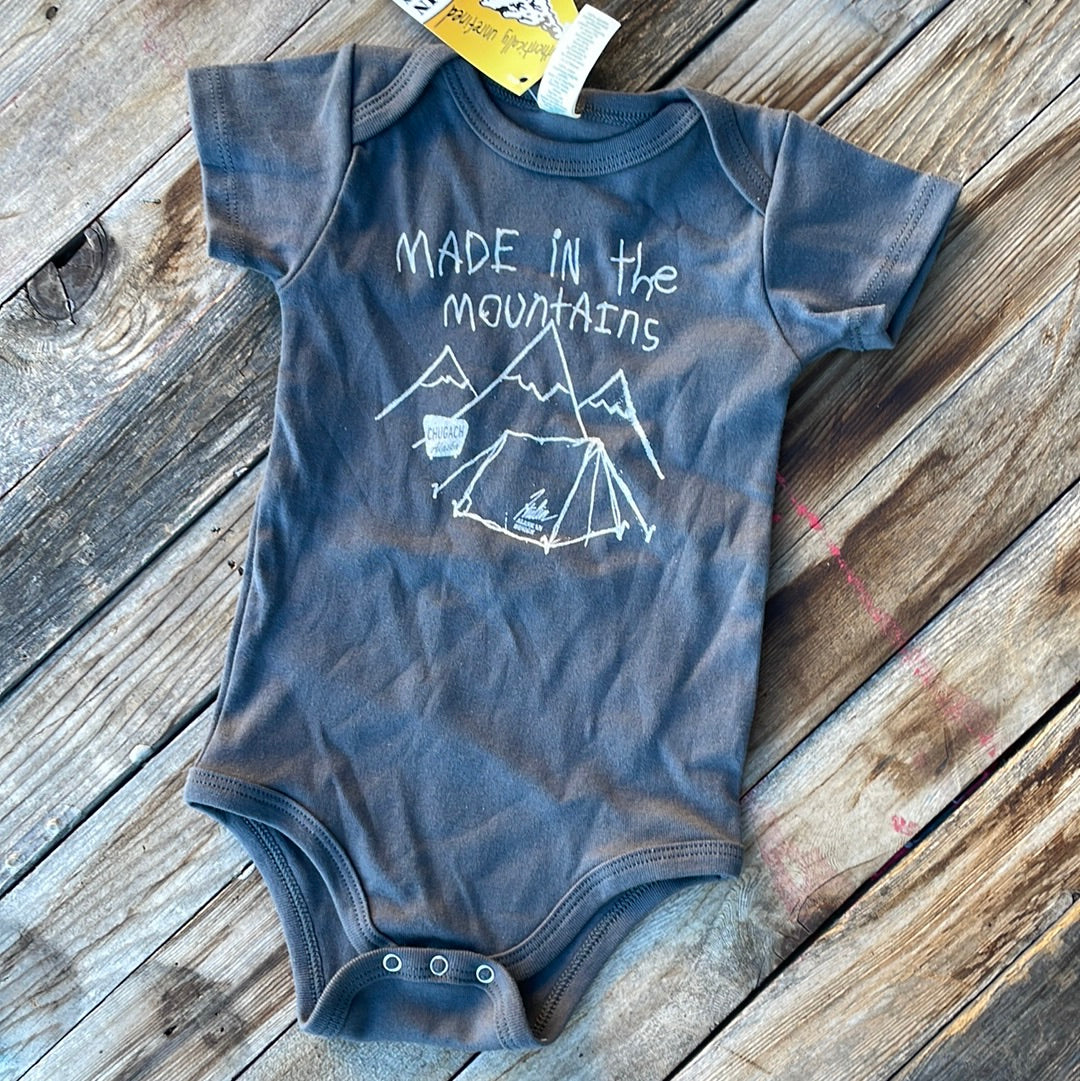 "Made in the Mountains" Onesie (slate grey)