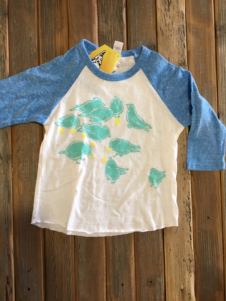 Birds feeding on stars toddler3/4 sleeve shirt