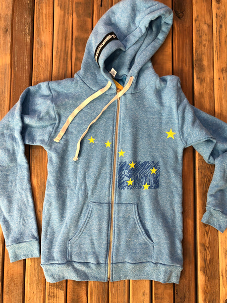 AK stars zip hoodie - fresh blue