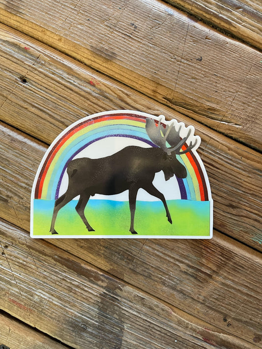 Rainbow Moose Sticker